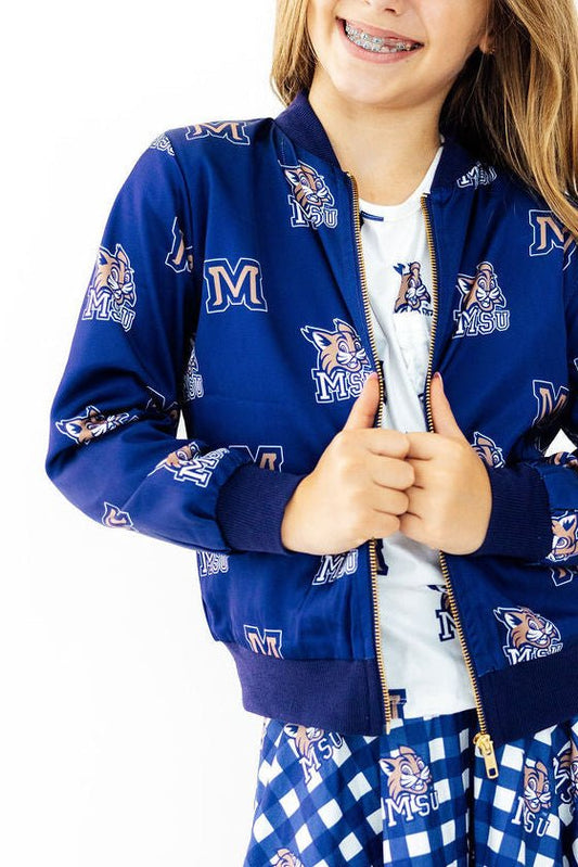 Montana State University Blue Bobcat Satin JacketSatin JacketTorqelo.com