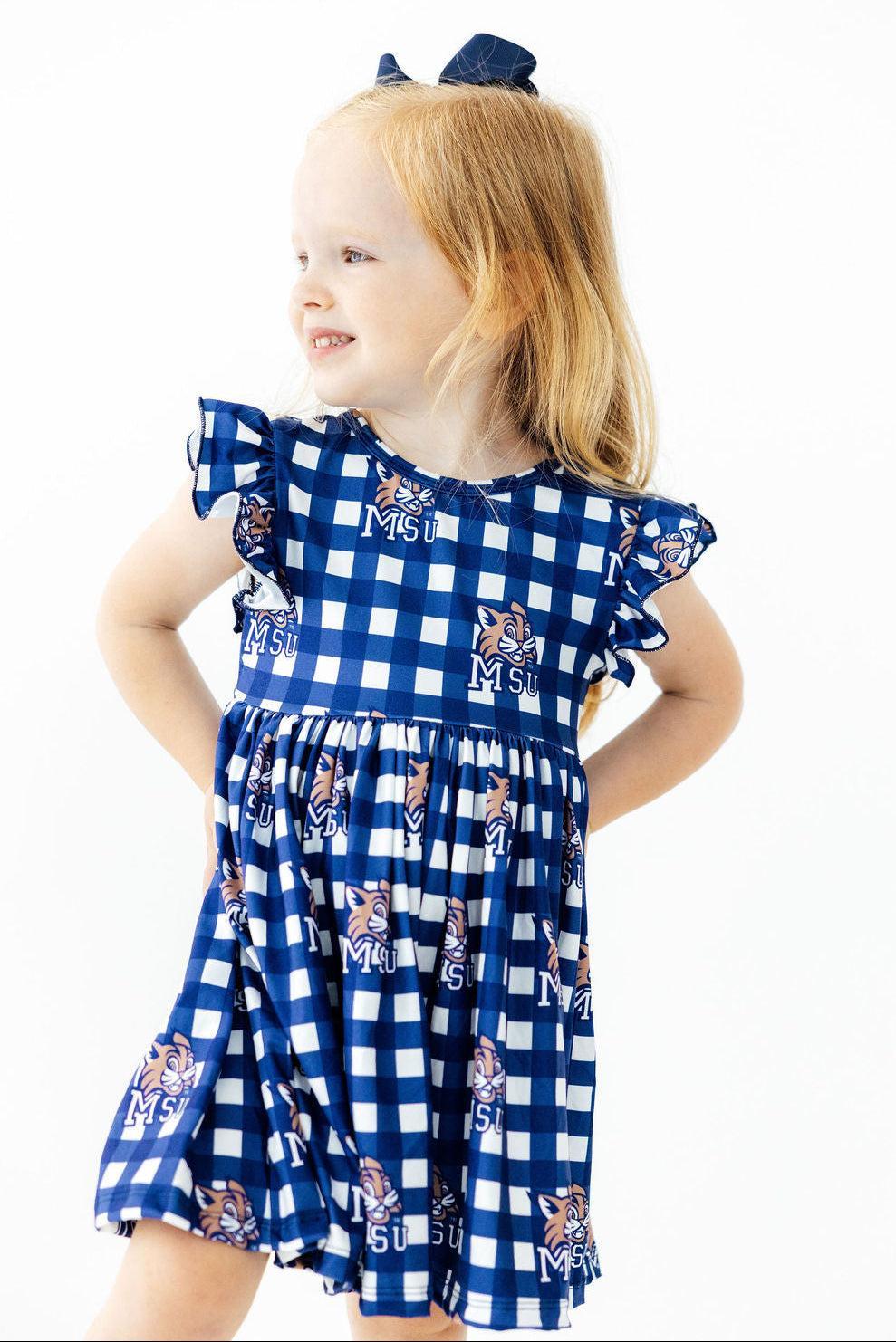 Montana State University Plaid Bobcat Flutter Twirl DressTwirl Dress - FlutterTorqelo.com