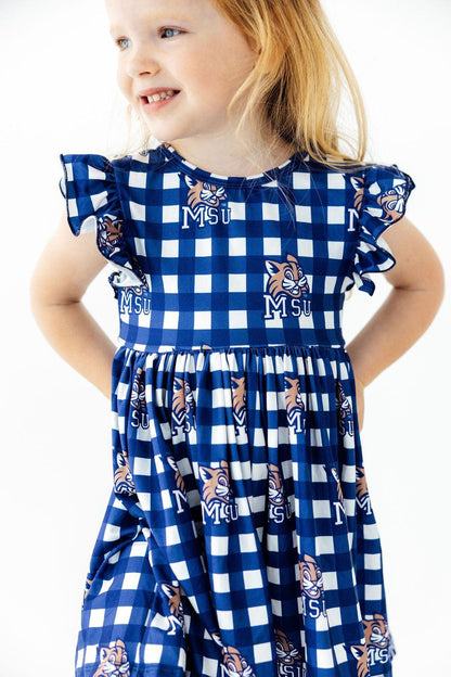 Montana State University Plaid Bobcat Flutter Twirl DressTwirl Dress - FlutterTorqelo.com