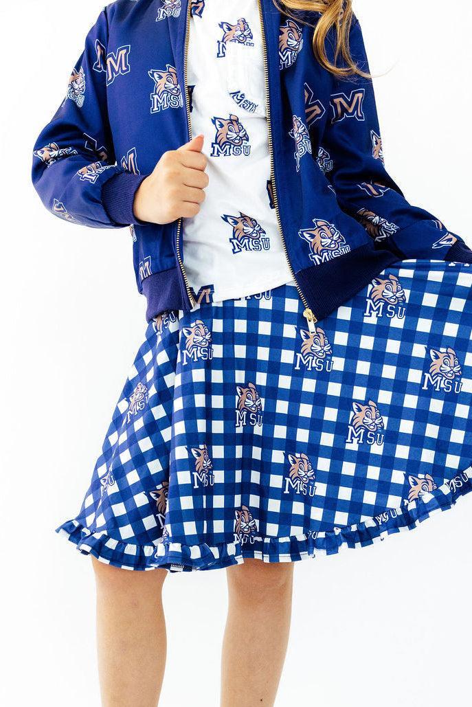 Montana State University Plaid Bobcat Ruffle Twirl SkortTwirl Skort - RuffleTorqelo.com
