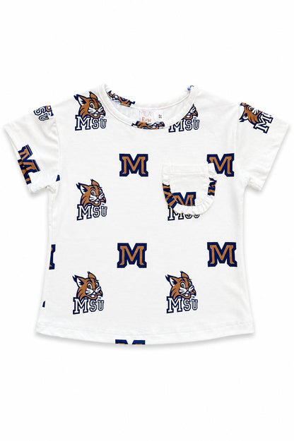 Montana State University White Bobcat Ruffle Pocket TeeRuffle Pocket TeeTorqelo.com