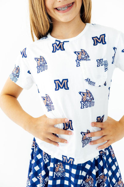 Montana State University White Bobcat Ruffle Pocket TeeRuffle Pocket TeeTorqelo.com