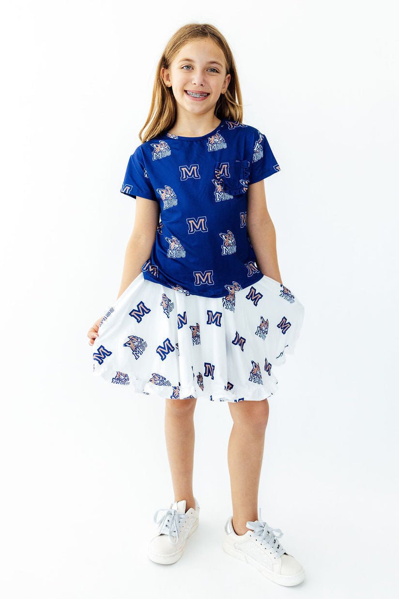 Montana State University White Bobcat Ruffle Twirl SkortTwirl Skort - RuffleTorqelo.com