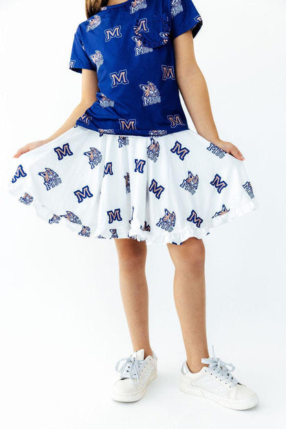 Montana State University White Bobcat Ruffle Twirl SkortTwirl Skort - RuffleTorqelo.com