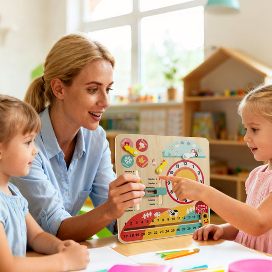 Montessori Wooden Toy for Toddlers Educational Learning Clock Toy About SeasonTorqelo.com