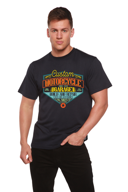 Motorcycle Garage men's bamboo and organic cotton short sleeve graphic t-shirt