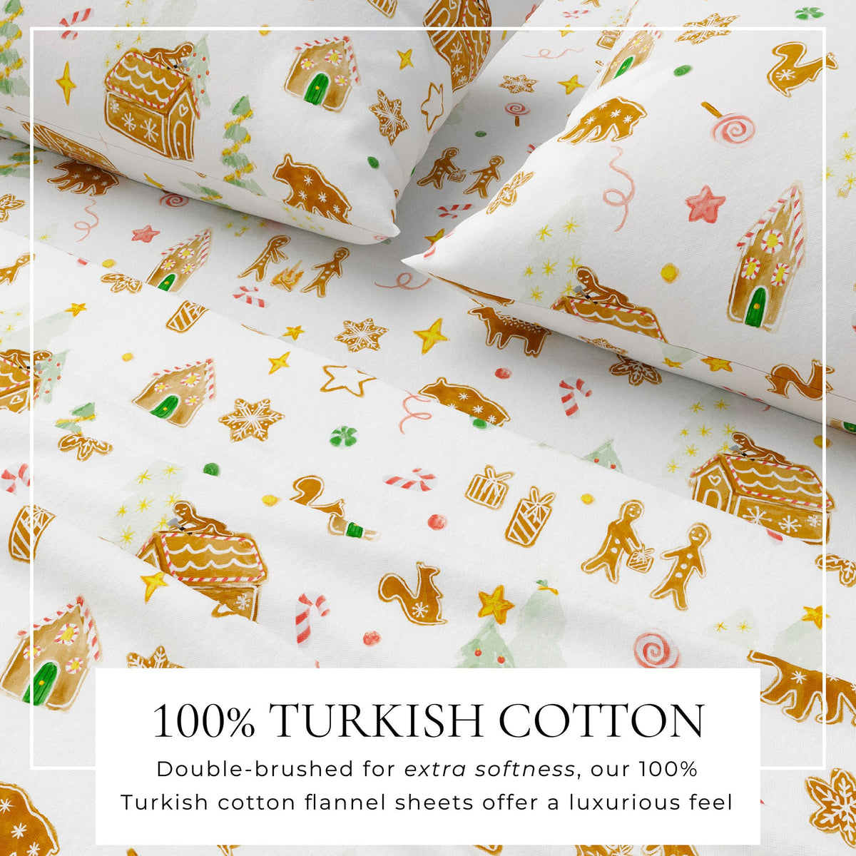 Turkish Cotton Flannel Sheet Set - Kids' Christmas Collection by Great Bay Home