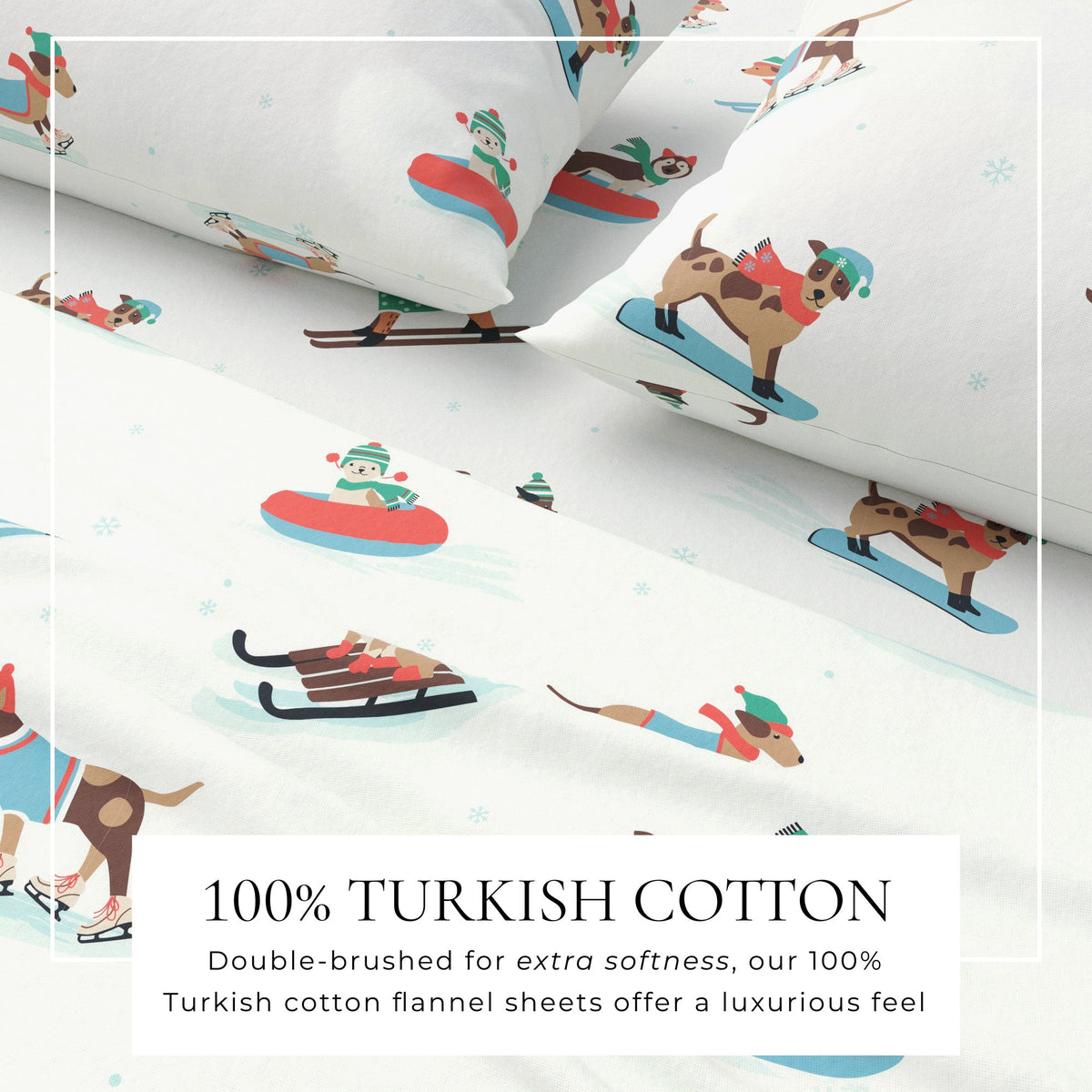 Turkish Cotton Christmas Flannel Sheet Set - Whittaker Collection by Great Bay Home