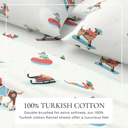 Turkish Cotton Christmas Flannel Sheet Set - Whittaker Collection by Great Bay Home