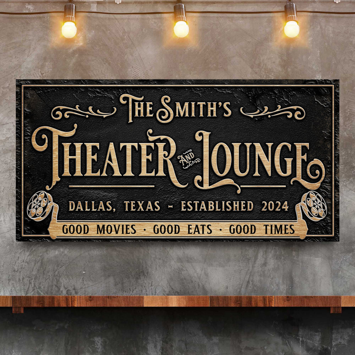 Personalized Theater Sign II by Tailored Canvases