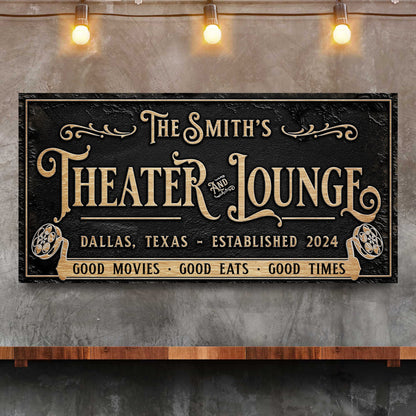 Personalized Theater Sign II by Tailored Canvases