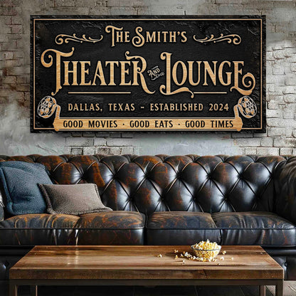 Personalized Theater Sign II by Tailored Canvases
