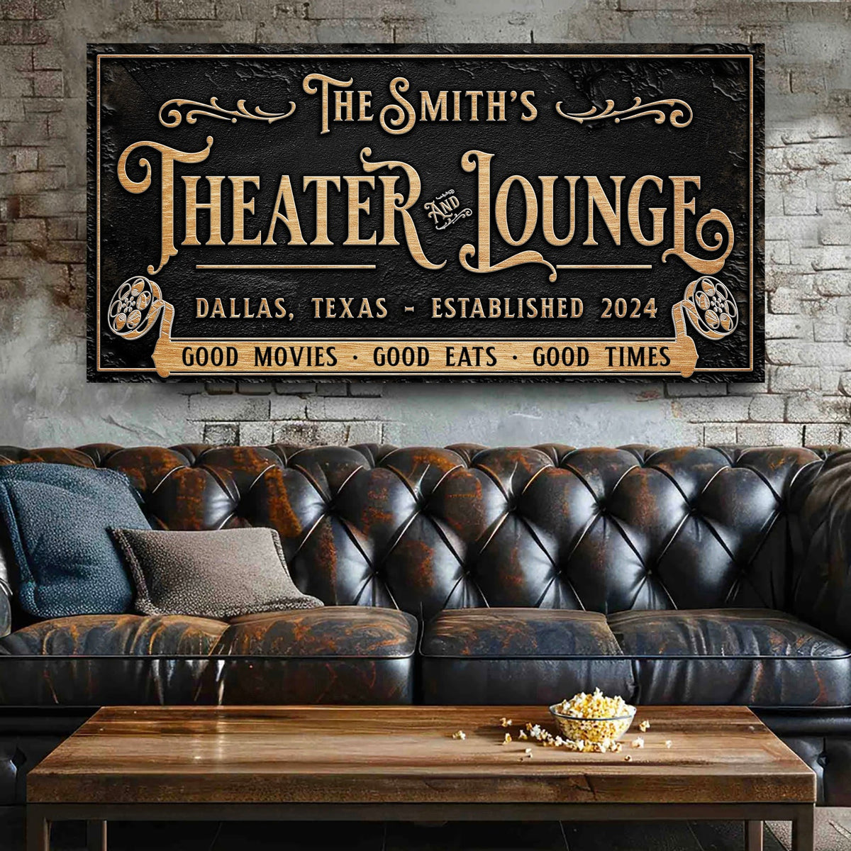 Personalized Theater Sign II by Tailored Canvases