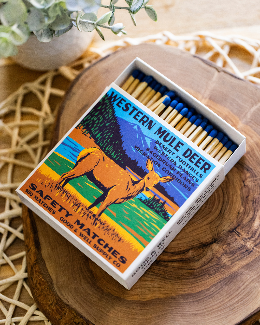 Western Mule Deer Cabin Matches by Good & Well Supply Co.