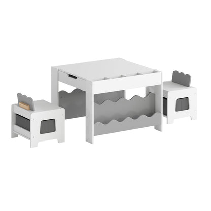 Multi-purpose Activity Kids Table and Chairs Set with Double-sided TabletopTorqelo.com
