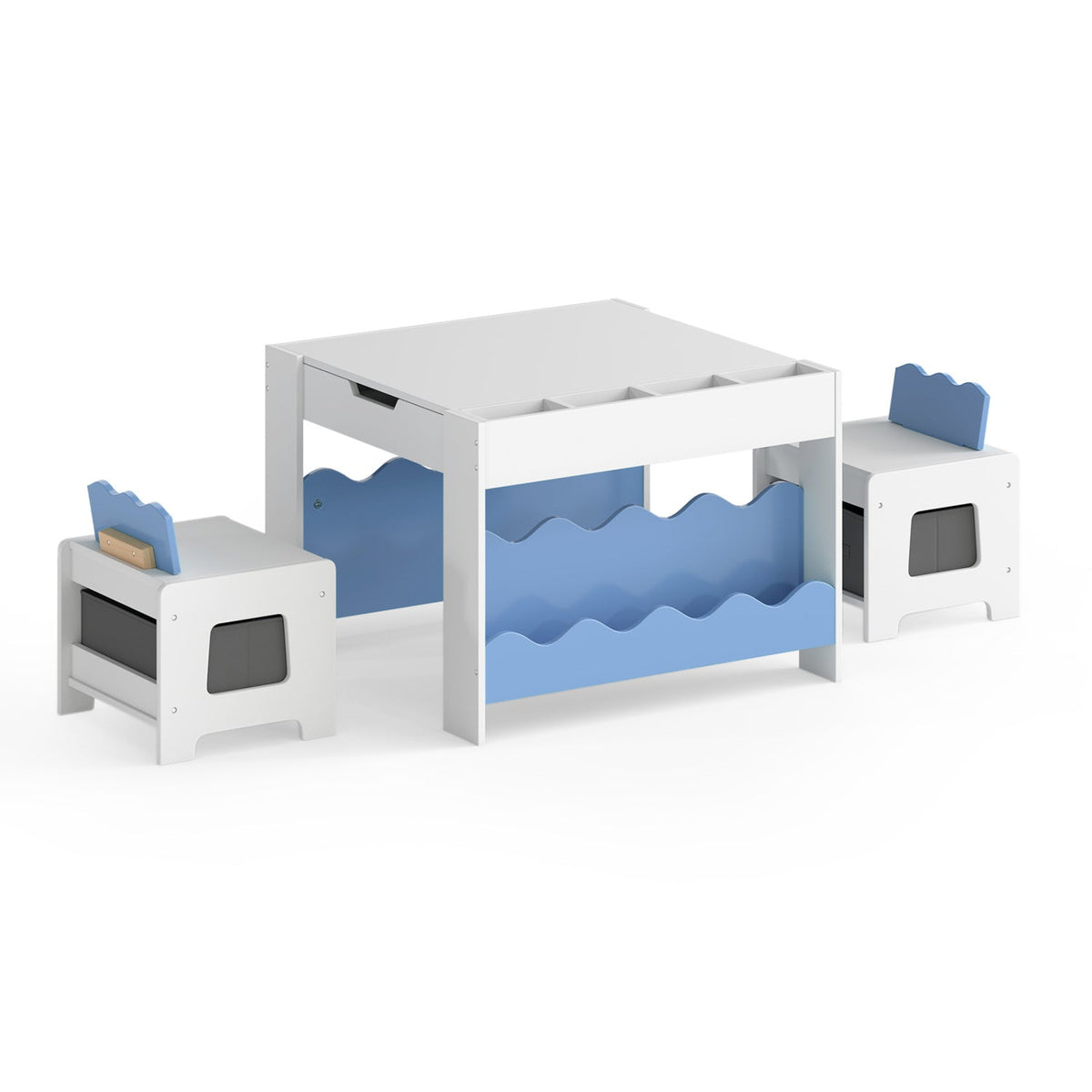 Multi-purpose Activity Kids Table and Chairs Set with Double-sided TabletopTorqelo.com