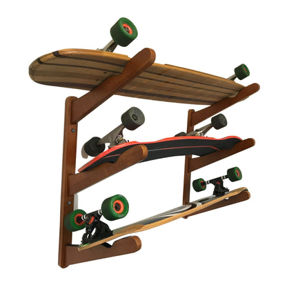 Triple Surfboard Wall Rack | Bamboo Rack Perfect for Surf, Wakeboards, Snowboards, Skateboards by COR Surf