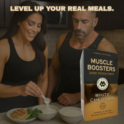 Muscle Boosters White Cheddar Box - Organic Grass-Fed Whey Protein Isolate (10 Single Serve Packs)Protein PowderTorqelo.com