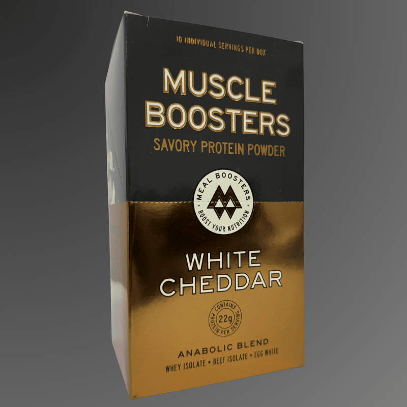 Muscle Boosters White Cheddar Box - Organic Grass-Fed Whey Protein Isolate (10 Single Serve Packs)Protein PowderTorqelo.com