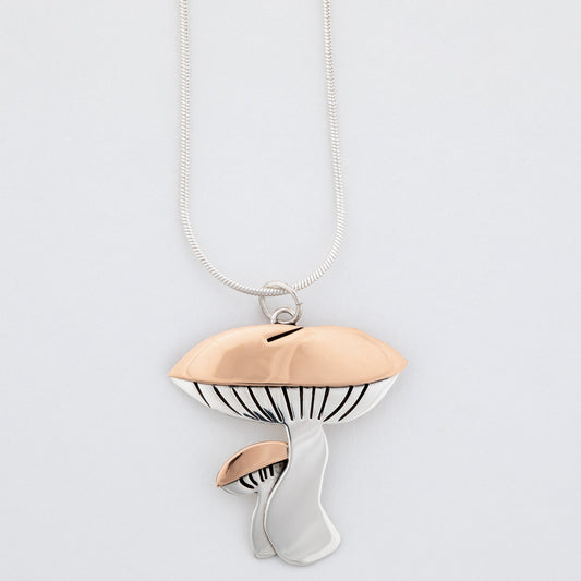 Mushroom Sterling & Copper NecklaceNecklaces - FineTorqelo.com