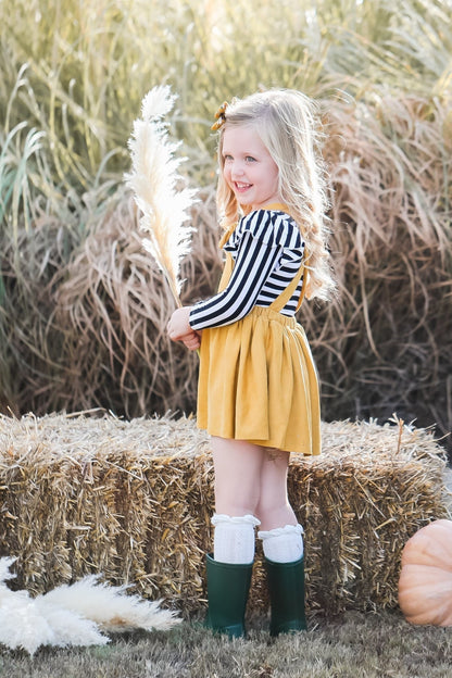 Mustard Faux Suede PinaforePinaforeTorqelo.com