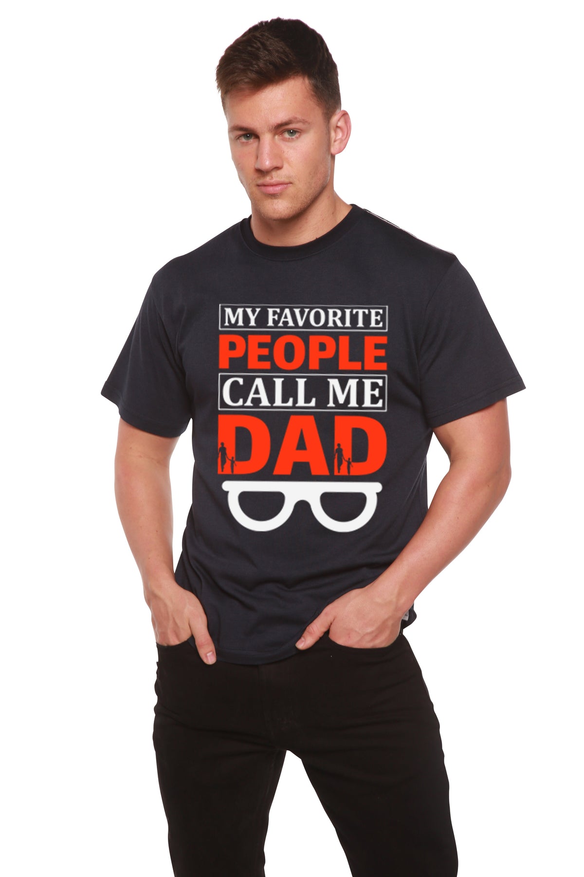 My Favorite People Call Me Dad men's bamboo graphic T-shirt – view 2