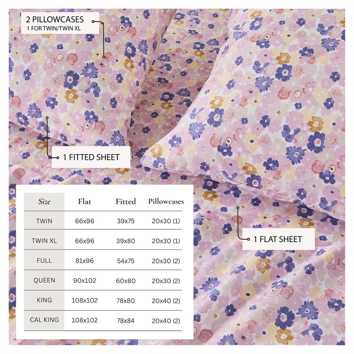 Watercolor Floral Sheet Set - Delia Collection by Great Bay Home