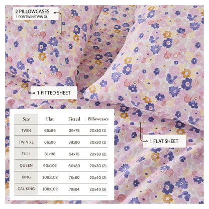 Watercolor Floral Sheet Set - Delia Collection by Great Bay Home