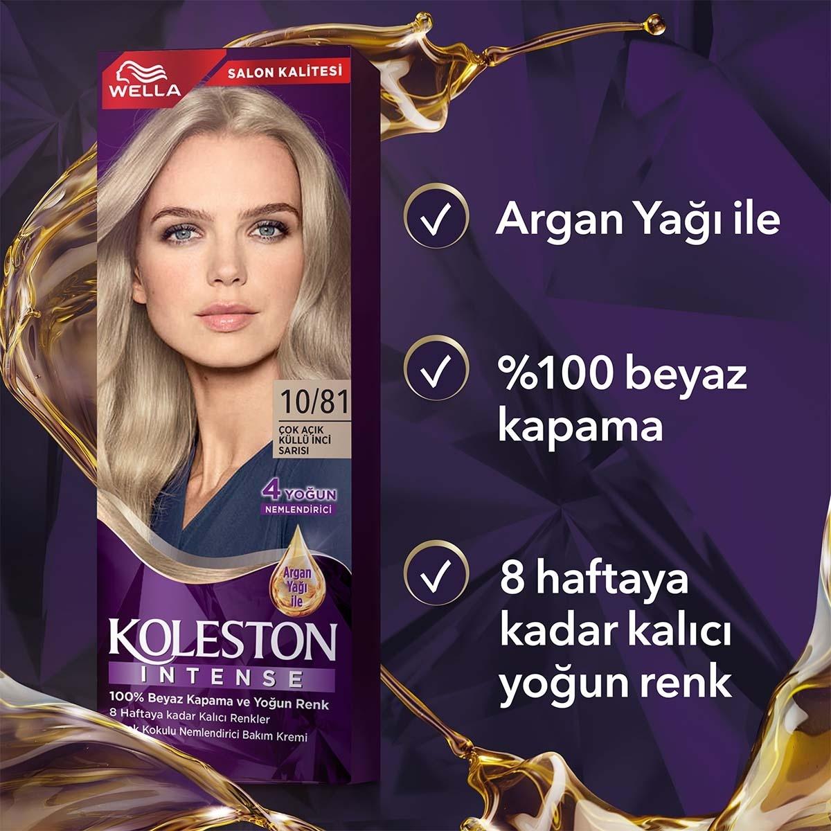 Wella Koleston Intense Ash Blonde Hair Dye: 100% Gray Coverage, Long Lasting Color, Argan Oil - Light Ash Pearl Blonde by Beauty Care Bag