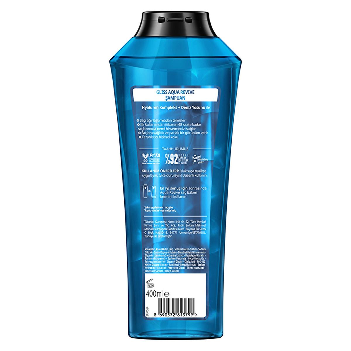 Gliss Moisturizing Shampoo with Hyaluron & Seaweed - 13.53 fl oz, Normal & Dry Hair, 48hr Hydration by Beauty Care Bag