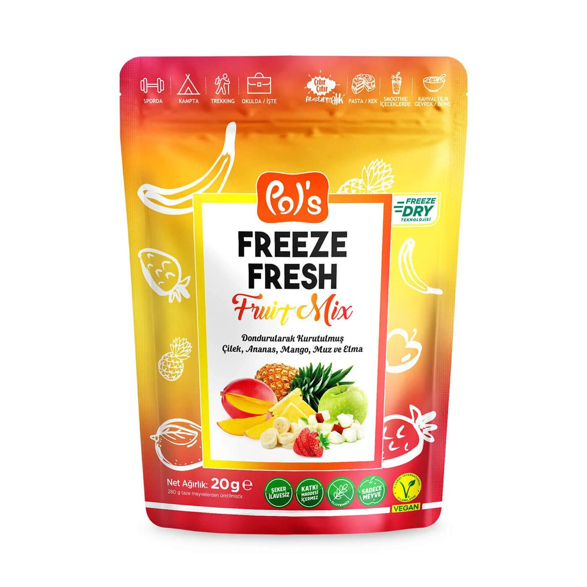 Pols Freeze Dried Fruit Mix Crunchy Healthy Snack 20g by Beauty Care Bag