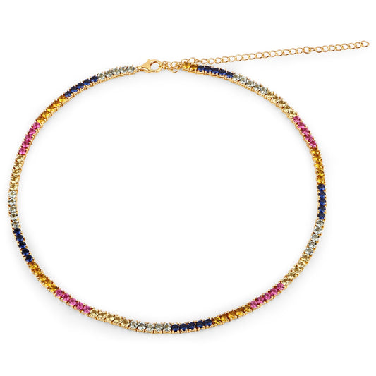 11.65 ct created multi sapphire sterling silver necklace, Avera Group, view 2
