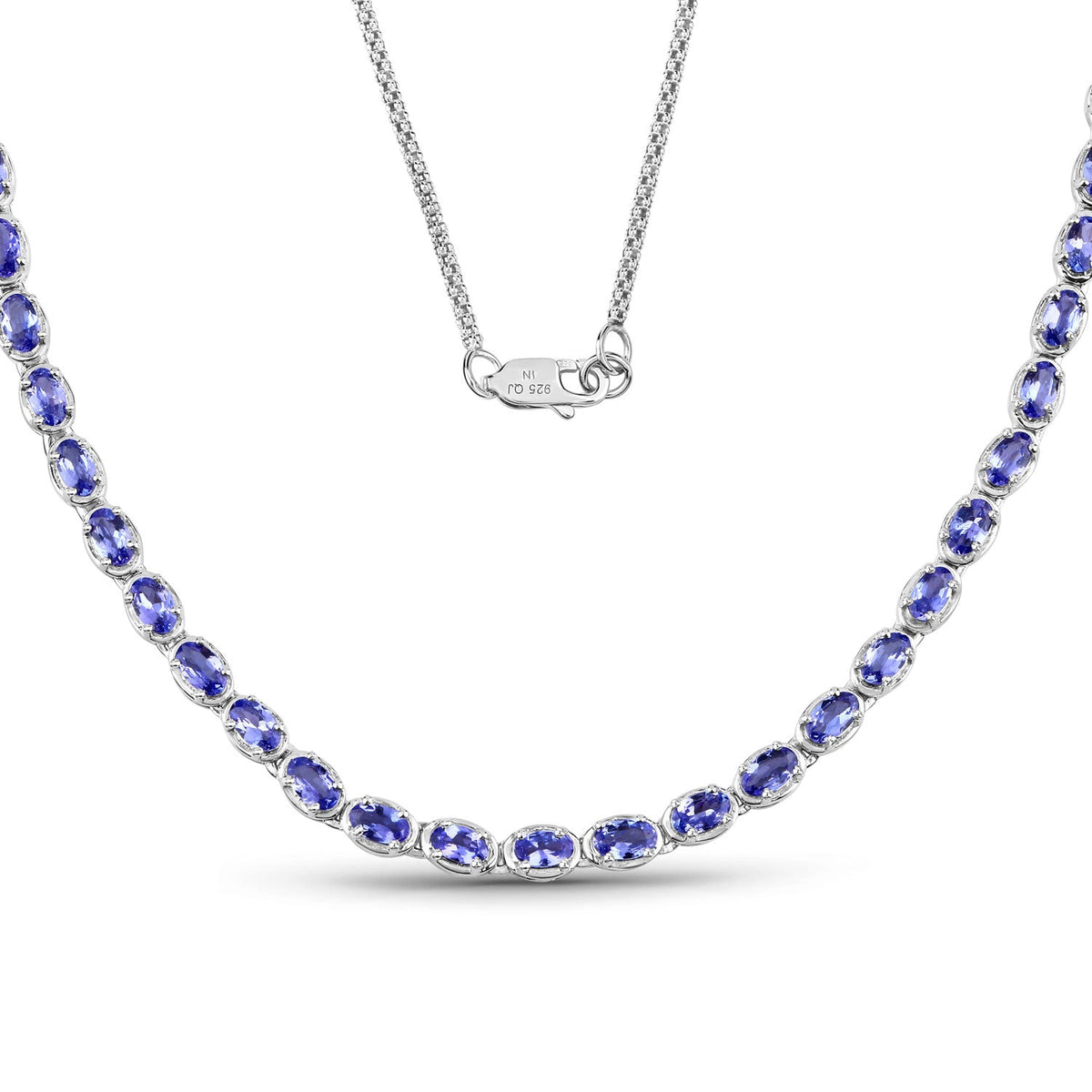 Avera Group 10.00 ct genuine tanzanite necklace in .925 sterling silver
