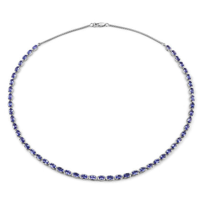 Avera Group 10.00 ct tanzanite sterling silver necklace, view 2