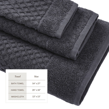 Cotton Diamond Waffle Weave Bath Towel Set - Grayson Collection by Great Bay Home