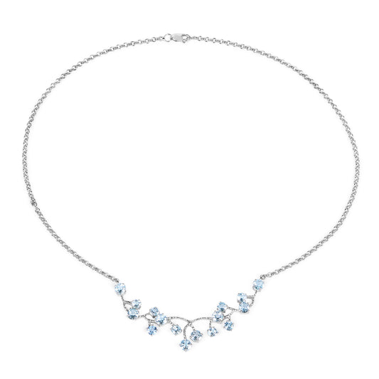 7.36 Carat Genuine Blue Topaz .925 Sterling Silver Necklace by Avera Group