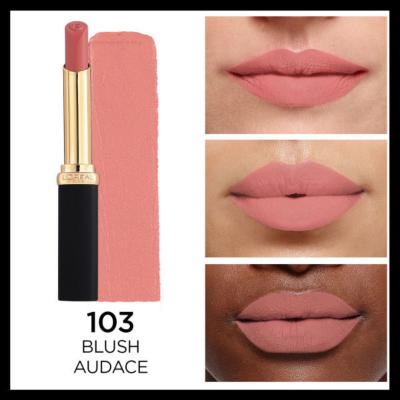 Loreal Paris Color Riche Intense Volume Matte Lipstick - 103 Blush Audace, Hyaluronic Acid, Matte Finish, Volume Enhancing by Beauty Care Bag