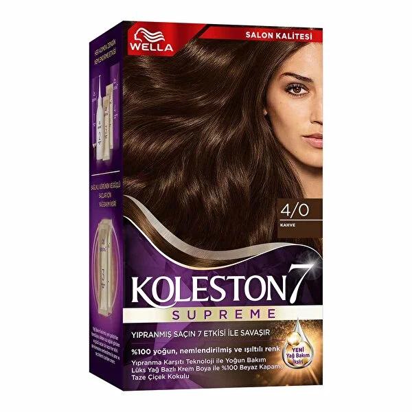 Wella Koleston Supreme hair dye kit in 4/0 Kahve