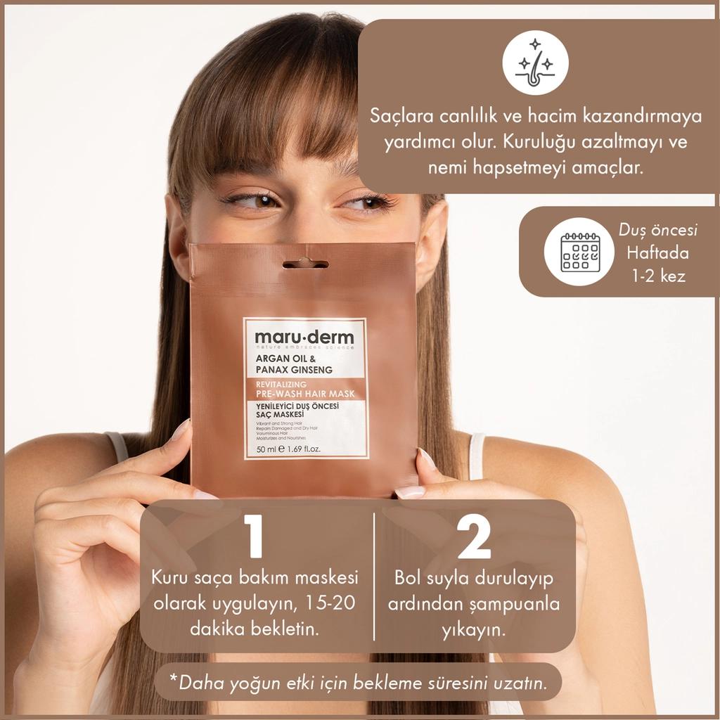 Maruderm Argan Oil & Ginseng Pre-Shower Hair Mask 50ml by Beauty Care Bag