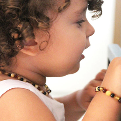 Babyjem Amber Teething Bracelet for Babies - Natural Pain Relief, Individually Knotted Amber Stones by Beauty Care Bag