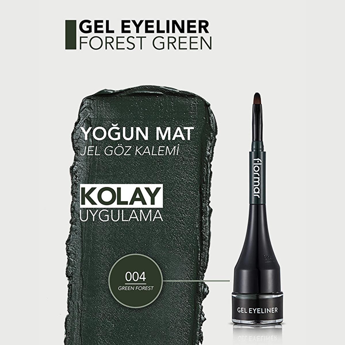 Flormar Gel Eyeliner - High-Pigment, Matte Finish, Coconut Oil Infused - Green, Blue, Brown, Black by Beauty Care Bag
