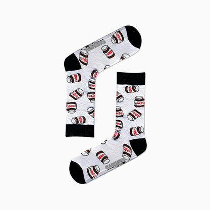 Carnaval Novelty Fast Food Socks Set - 5 Pairs of Comfortable Cotton-Themed Socks for Everyday Wear by Beauty Care Bag