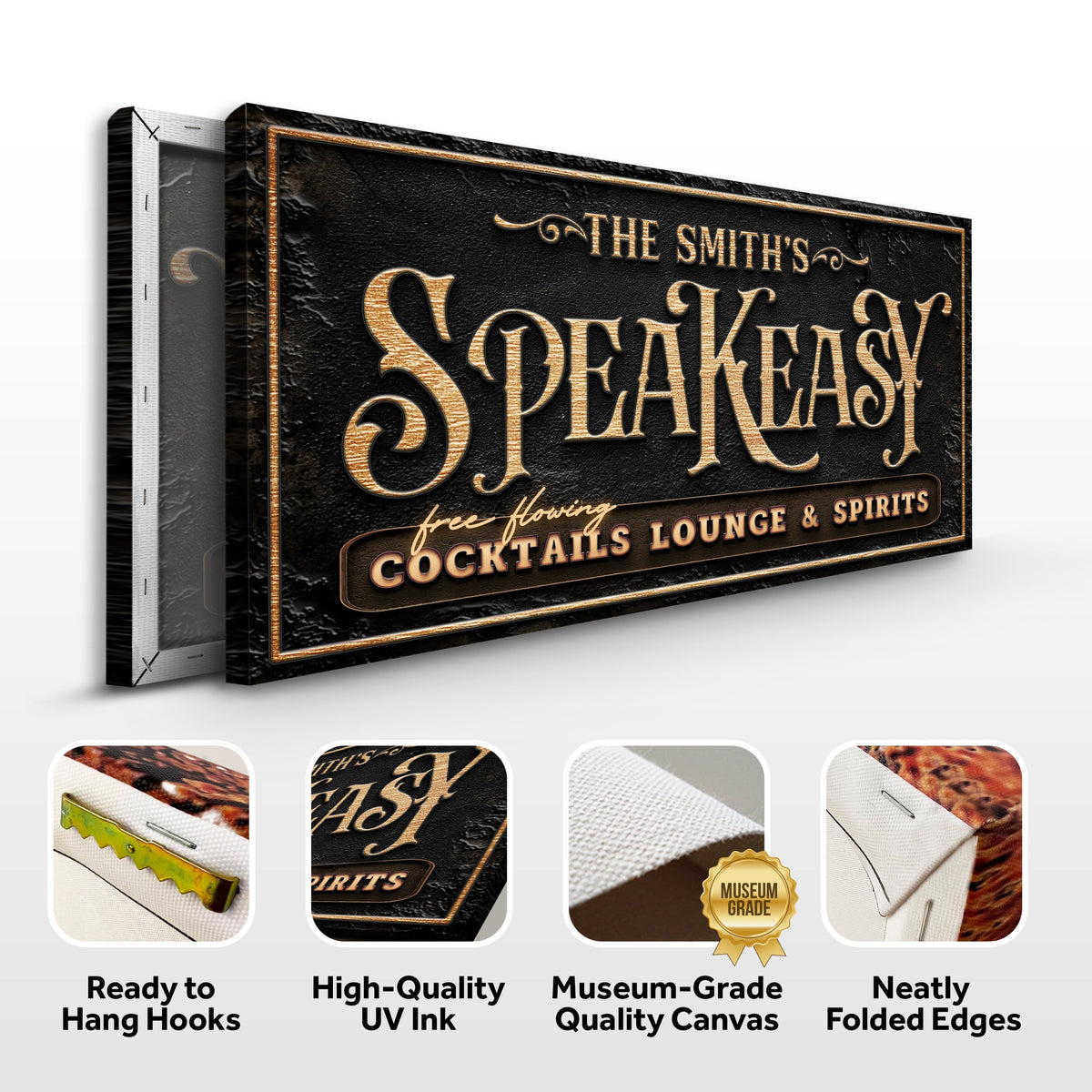 Speakeasy Personalized Bar Sign by Tailored Canvases