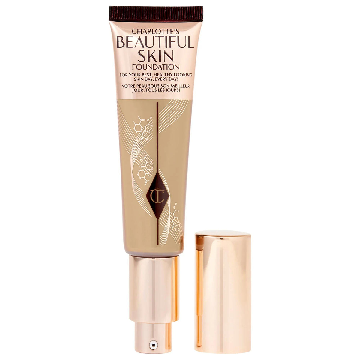Charlotte Tilbury Beautiful Skin Medium Coverage Liquid Foundation with Hyaluronic Acid - 16 Hour Wear, Vegan & Cruelty-Free by Beauty Care Bag