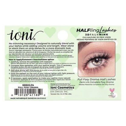 Ioni Long & Extra Voluminous False Eyelashes for Dramatic Volume by Beauty Care Bag