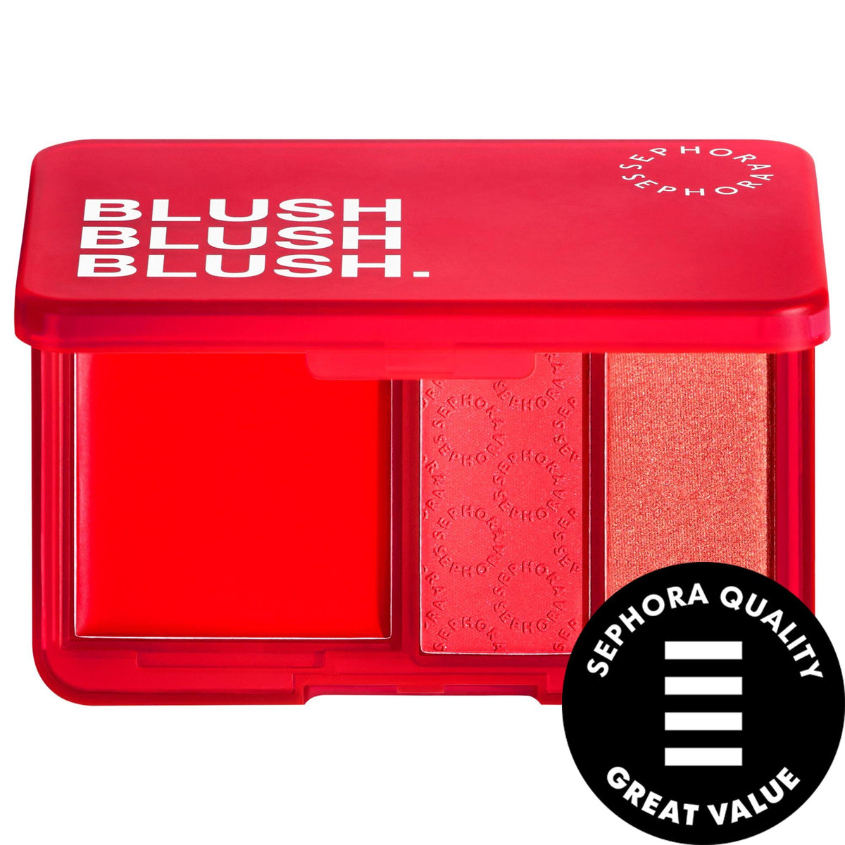 Blush Blush Blush Cream & Powder Palette: Achieve Radiant, Matte & Shimmering Looks with this Highly Pigmented Monochromatic Cheek Palette by Beauty Care Bag