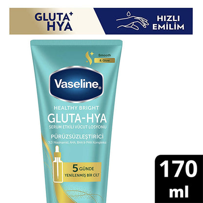 Vaseline Gluta-Hya Smooth Body Lotion: Brighten, Smooth, & Hydrate Dry Skin | Niacinamide, AHA, BHA, PHA, Hyaluronic Acid - Non-Greasy Formula by Beauty Care Bag
