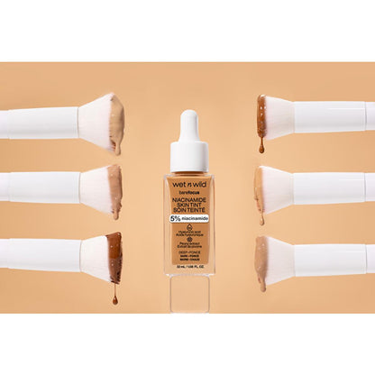 Wet n Wild Niacinamide Skin Tint Foundation: Fair Beige, Lightweight Coverage, Improves Skin Texture, Natural Satin Finish by Beauty Care Bag