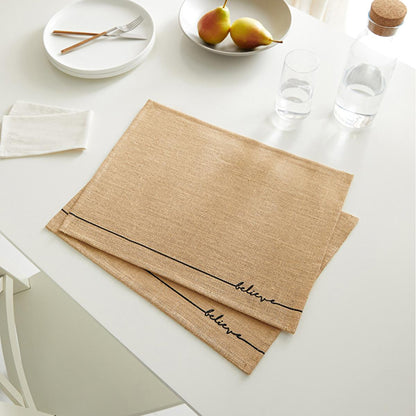 Ocean Home Jute Placemats Set of 2: Natural Woven Table Mats, Eco-Friendly & Biodegradable, Rustic Bohemian Dining Decor, 17.7x13.8 inches by Beauty Care Bag