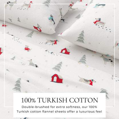 Turkish Cotton Christmas Flannel Sheet Set - Whittaker Collection by Great Bay Home
